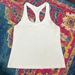 Lululemon size 6 white race length racer back tank top